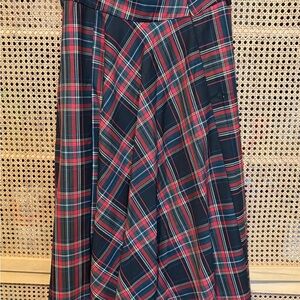 Zara Women Tartan Long Skirt Plaid Medium Maxi